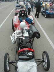 Ralph and Dean Carters car paired up in staging lanes